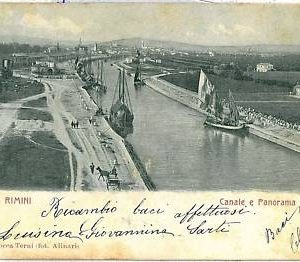 03212  CARTOLINA d'Epoca:  RIMINI - CANALE E PANORAMA