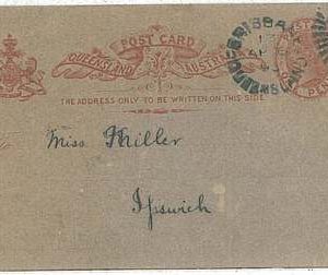 AUSTRALIA : QUEENSLAND -  POSTAL STATIONERY : HIGGINGS & GAGE # 4 1893