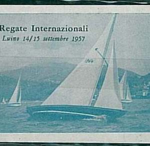 26542  CHIUDILETTERE: LUINO - REGATE INTERNAZIONALI 1957 - BOATS  YATCHING