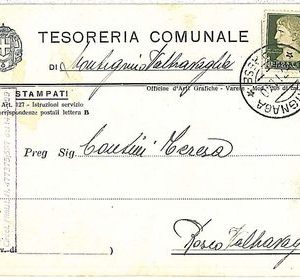 26678  CARTOLINA d'Epoca TEROSRERIA COMUNALE - VARESE : Germignaga 1940