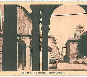 27909  CARTOLINA d'Epoca BOLOGNA - VIA ZAMBOSI : TRAM