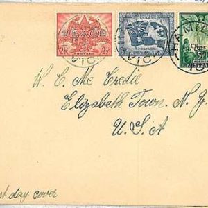BIRDS  DOVES : POSTAL HISTORY -  AUSTRALIA : FDC COVER  1946 - VICTORY  PEACE