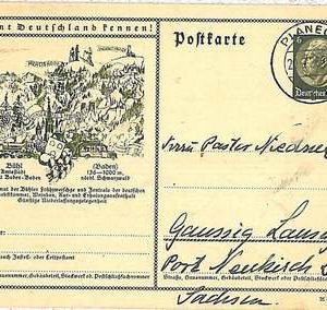 TRAINS RAILWAYS - POSTAL HISTORY -  GERMANY: POSTAL STATIONERY 1936
