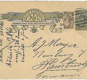 SOUTH  AUSTRALIA -  POSTAL STATIONERY to GERMANY 1896