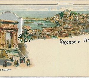 29044  CARTOLINA d'Epoca ANCONA città - GRUSS - RICORDO di ANCONA