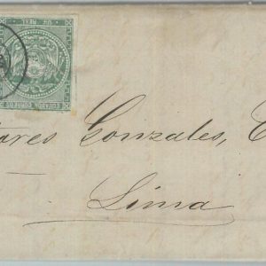 82869 -  ECUADOR - POSTAL HISTORY -  Yvert # 6 PAIR on COVER to LIMA 1866 - RARE