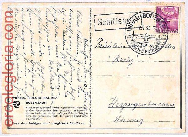 ai3409 - Switzerland -  POSTAL HISTORY - Postcard -  Lighthouses - 1937