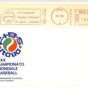 ai3909 - Italy - POSTAL HISTORY - ANNULLO MECCHANICO Postmark Baseball ROMA 1988