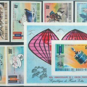 82798 - UPPER VOLTA - Mi # 517/520 + Blok 26 IMPERF - UPU doves BOATS space