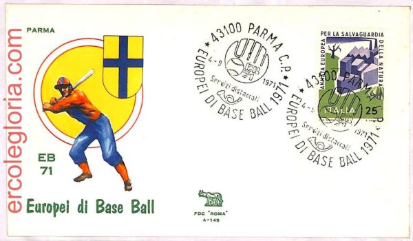 ai3910 - Italy - POSTAL HISTORY - EVENT COVER & postmark - Baseball - 1971 PARMA
