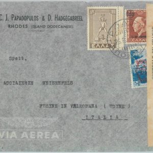 82036 - GREECE  - Postal History -  CENSORED COVER  to  ITALY  1946