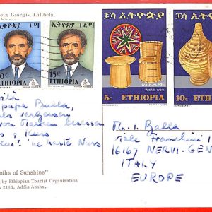 aa0188  - ETHIOPIA - POSTAL HISTORY - POSTCARD  to  ITALY  1970's