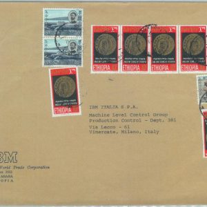 84513 -  ETHIOPIA  - Postal History -   COVER to ITALY  1968 - WATER DAM coins
