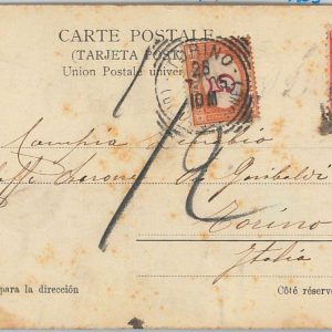 65381 - ARGENTINA - Postal History -  POSTCARD to  ITALY - TAXED on ARRIVAL 1905