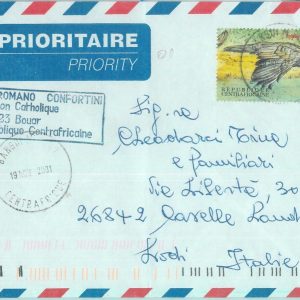85464 - CENTRAL AFRICA - Postal History - AIRMAIL COVER to ITALY 2001 - BIRDS