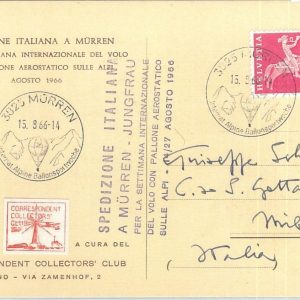72185 - SWITZERLAND - Postal History - SPECIAL FLIGHT expedition - BALLOONS 1966