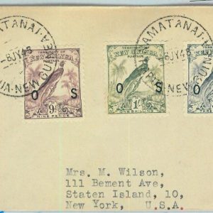 BK0346 - PAPUA NEW GUINEA - Postal History -  COVER from NAMATANAI 1948 - BIRDS