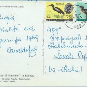 67541 - ETHIOPIA - Postal History - POSTCARD  to ITALY  1969 - BIRDS