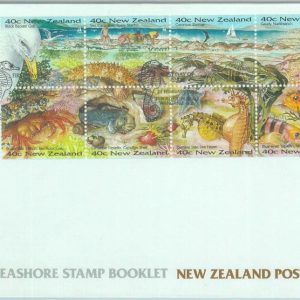 83792 - NEW ZEALAND - FDC COVER  1996 Seashore Booklet BIRDS fish SEAHORSE