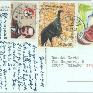 85459 - GUINEA-BISSAU - POSTAL HISTORY: STAMPS on CARD 1989 Dogs BIRDS red cross