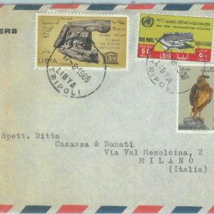 84515 - LIBYA  - Postal History -  LARGE  Cover to ITALY  1966 - BIRDS Hawk