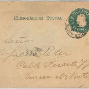 72204 - ARGENTINA - POSTAL HISTORY - STATIONERY COVER  1900 - Memorandum Postal