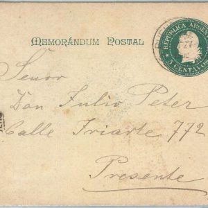 72203 - ARGENTINA - POSTAL HISTORY - STATIONERY COVER  1900 - Memorandum Postal
