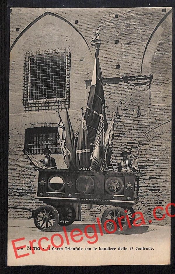 ai5407 - CARTOLINA D'EPOCA - Siena Città - Il Carro Trionfale con le Bandiere