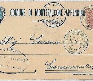 34064  CARTOLINA d'Epoca ASCOLI PICENO provincia - Montefalcone Appennino 1914