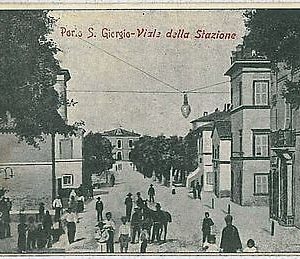 34042  CARTOLINA d'Epoca ASCOLI PICENO  - Porto San Giorgio - VIALE STAZIONE