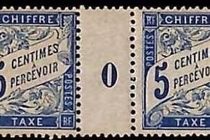 94856bB - FRANCE - STAMPS - TIMBRES TAX  Yvert # TT 28 GUTTER with MILLESIME MNH