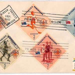 ai3673 - DOMINICANA - POSTAL HISTORY - FDC - Olympic Games - 1957
