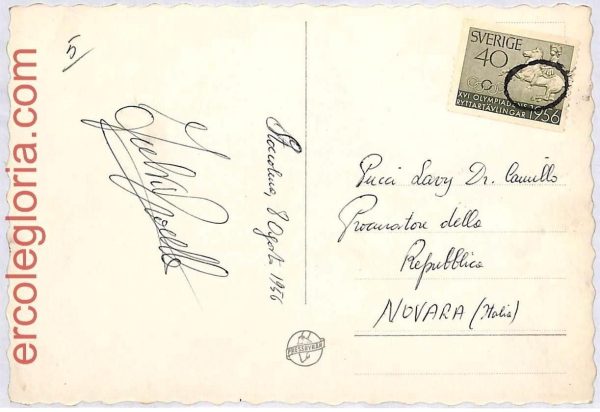 ai3691 - Sweden - POSTAL HISTORY - Olympic Games - MUTE CANCELLATION 1956