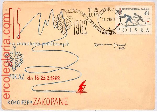 ai3693 - POLAND - POSTAL HISTORY - Cover -  Skiing - 1962