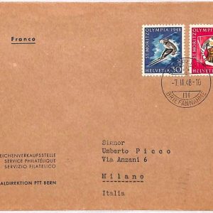ai3696 - Switzerland - POSTAL HISTORY - Cover - Olympic Games  - 1948