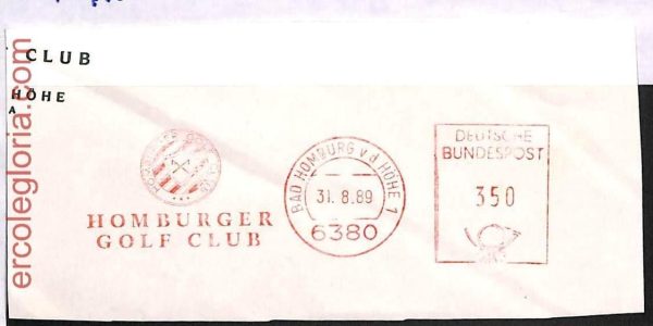 ai3697 -Germany-POSTAL HISTORY Mechanical postmark on cutout- Olympic Games 1989