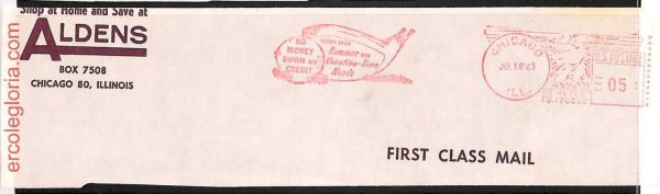 ai3697a -USA- POSTAL HISTORY - Mechanical postmark on cutout- Olympic Games 1963