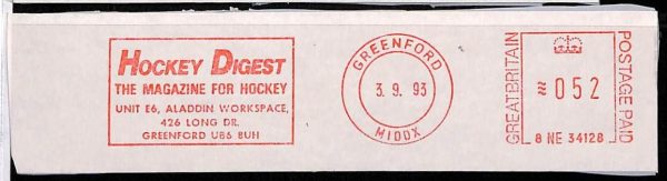 ai3698a -GB- POSTAL HISTORY - Mechanical postmark on cutout- Olympic Games 1993