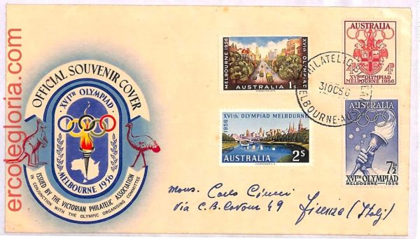 ai3709 - Australia - POSTAL HISTORY - Souvenir Cover - Olympic Games - 1956