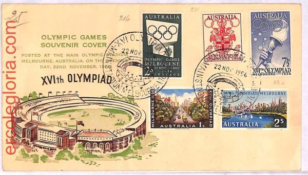 ai3710 - Australia - POSTAL HISTORY - Souvenir Cover - Olympic Games - 1956