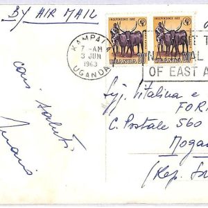 ai3416 - UGANDA -  POSTAL HISTORY - Postcard - FAUNA - 1963