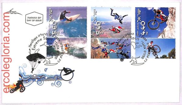 ai3726 - Israel - POSTAL HISTORY - FDC - PARACHUTING Extreme Sports  - 2009