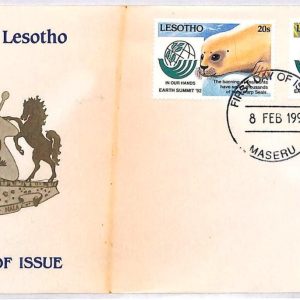 ai3417 - LESOTHO -  POSTAL HISTORY - FDC - FAUNA Animals PANDA BEAR seal - 1993