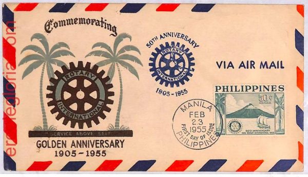 ai3794 -  Philippines - POSTAL HISTORY - Set of 2 FDC Cover -  ROTARY - 1955