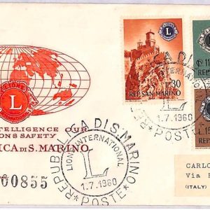 ai3793 - San Marino - POSTAL HISTORY - Set of 2 FDC Cover -  Lions Club - 1960