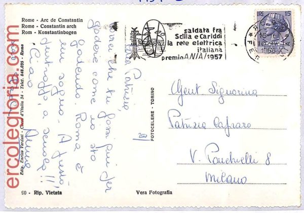 ai3805 - Italy - POSTAL HISTORY - Postcard - Science,  Electricity -1957