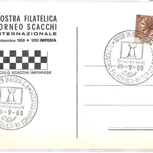 ai3801 - ITALY - POSTAL HISTORY - Event CARD -  CHESS - 1969 Imperia