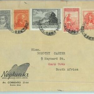 96797 - ARGENTINA - POSTAL HISTORY -  COVER to SOUTH AFRICA  1955  Trains