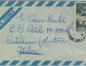 96781 - ARGENTINA - POSTAL HISTORY - Single Stamp on COVER to ITALY  1954  1.50$