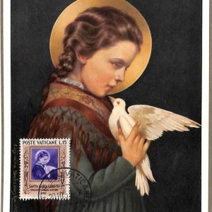 90087 -  VATICAN - MAXIMUM CARD - SAINT Mary GORETTI  Religion DOVES Birds 1953